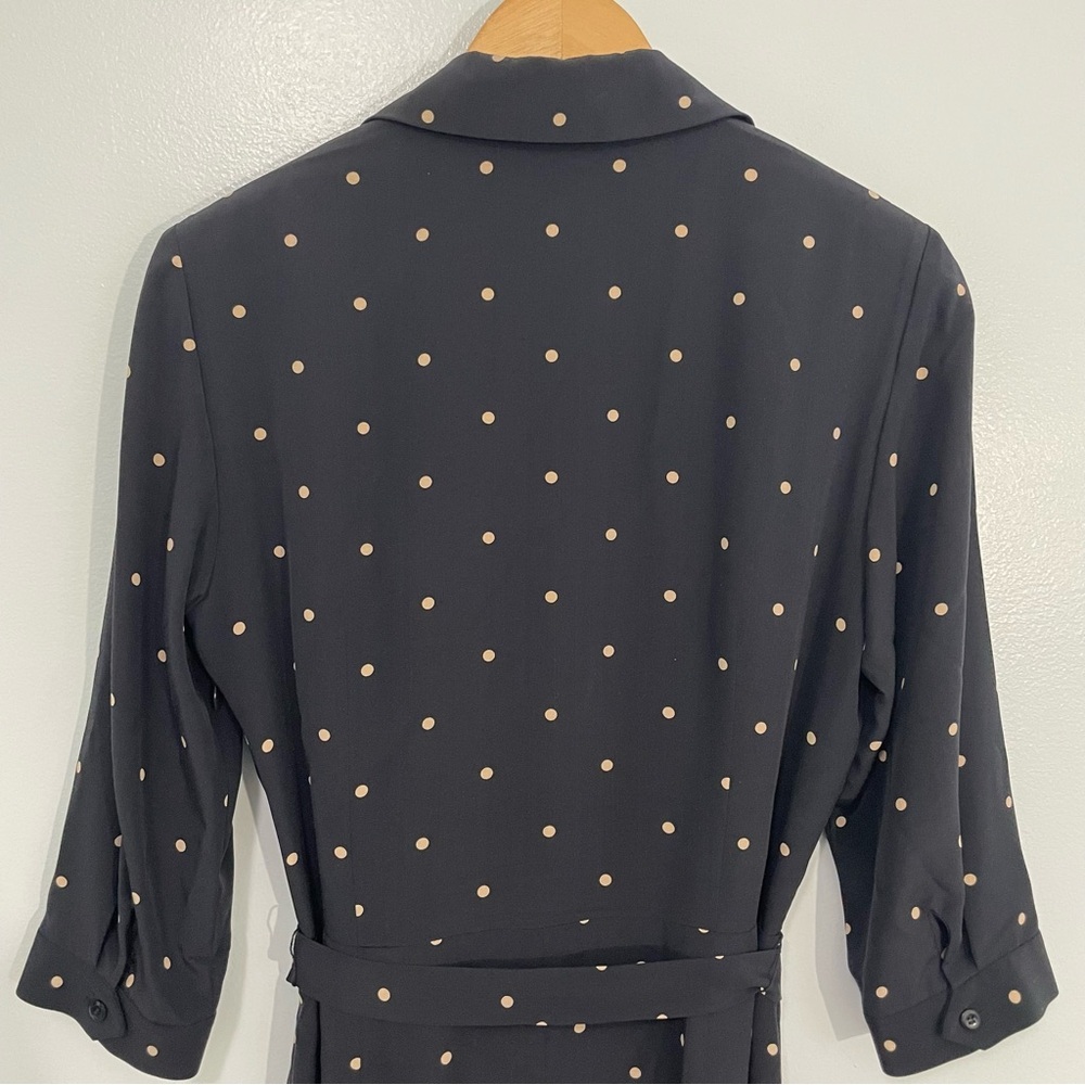 Talbots Navy Polka Dot Midi Dress - Picture 9 of 16